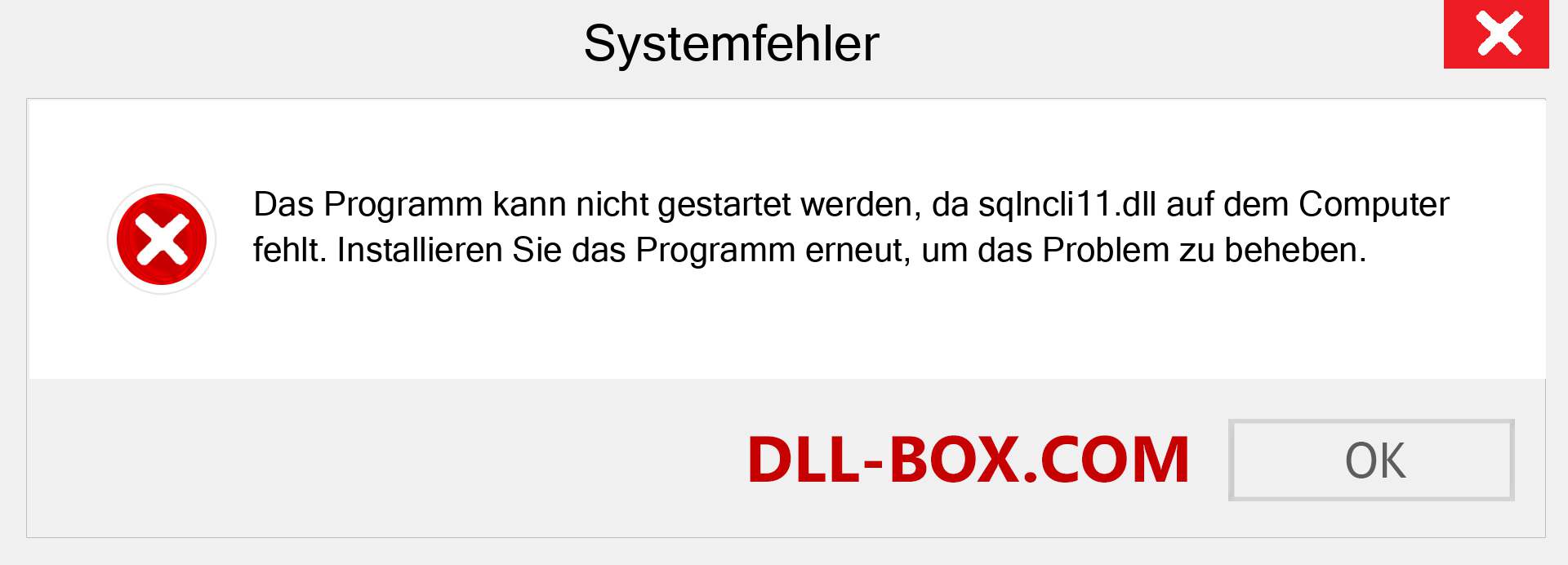 sqlncli11.dll-Datei fehlt?. Download für Windows 7, 8, 10 - Fix sqlncli11 dll Missing Error unter Windows, Fotos, Bildern